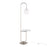 LumiSource Trombone Floor Lamp/Table, Nickel/Clear/White