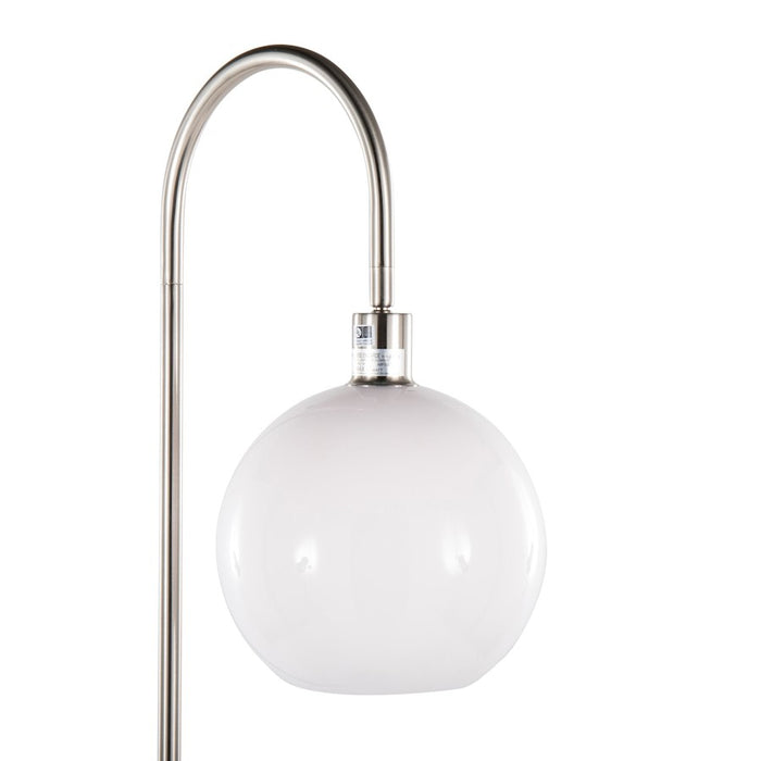 LumiSource Trombone Floor Lamp/Table, Nickel/Clear/White