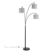 LumiSource Willow Linen Floor Lamp, Black/Grey Linen - L-WILLOWLNBKGY
