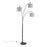 LumiSource Willow Linen Floor Lamp, Black/Grey Linen - L-WILLOWLNBKGY