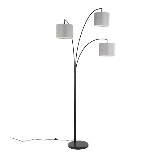 LumiSource Willow Linen Floor Lamp, Black/Grey Linen - L-WILLOWLNBKGY