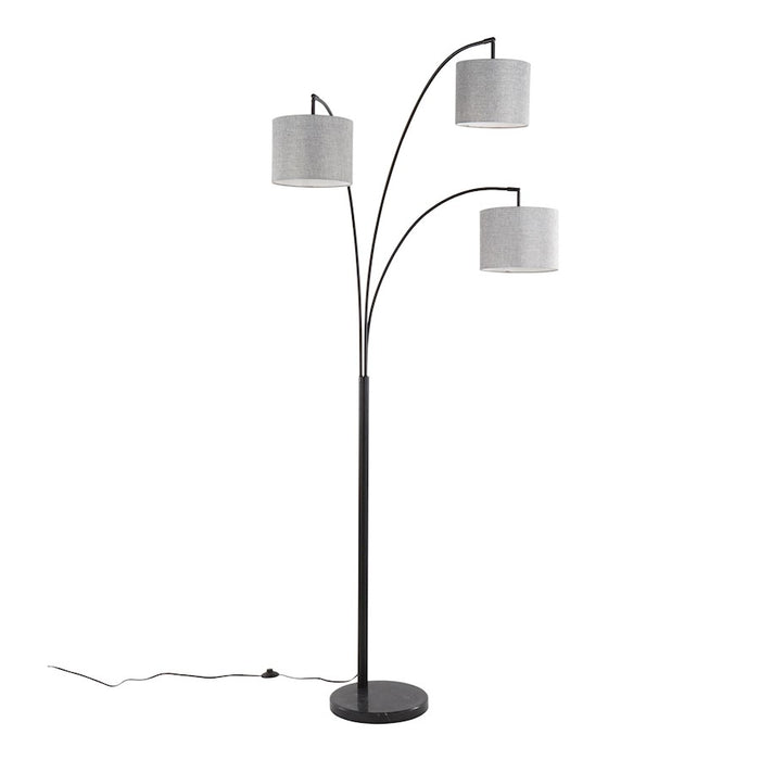 LumiSource Willow Linen Floor Lamp, Black/Grey Linen - L-WILLOWLNBKGY
