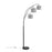 LumiSource Willow Linen Floor Lamp, Black/Grey Linen