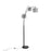 LumiSource Willow Linen Floor Lamp, Black/Grey Linen