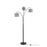 LumiSource Willow Linen Floor Lamp, Black/Grey Linen