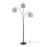 LumiSource Willow Linen Floor Lamp, Black/Grey Linen