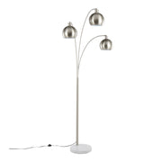 LumiSource Willow Floor Lamp in Brushed Nickel/White Marble - L-WILLOWNI