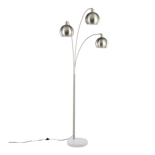 LumiSource Willow Floor Lamp in Brushed Nickel/White Marble - L-WILLOWNI