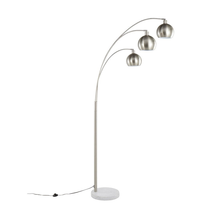 LumiSource Willow Floor Lamp in Brushed Nickel/White Marble