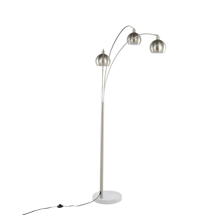 LumiSource Willow Floor Lamp in Brushed Nickel/White Marble