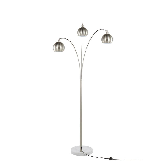 LumiSource Willow Floor Lamp in Brushed Nickel/White Marble