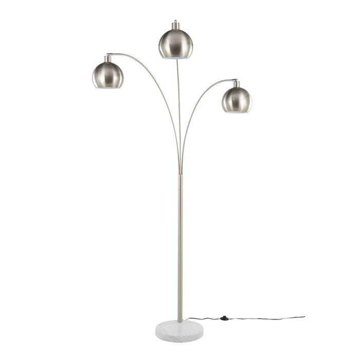 LumiSource Willow Floor Lamp in Brushed Nickel/White Marble