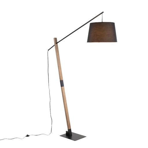 LumiSource Archer Floor Lamp, Black/Walnut Wood - LFL-ARCHERBKWLBK
