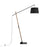 LumiSource Archer Floor Lamp, Black/Walnut Wood