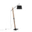 LumiSource Archer Floor Lamp, Black/Walnut Wood