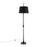 LumiSource Archer Floor Lamp, Black/Walnut Wood