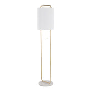 LumiSource Claire Floor Lamp, White/Antique Gold - LFL-CLAIREWMBAU