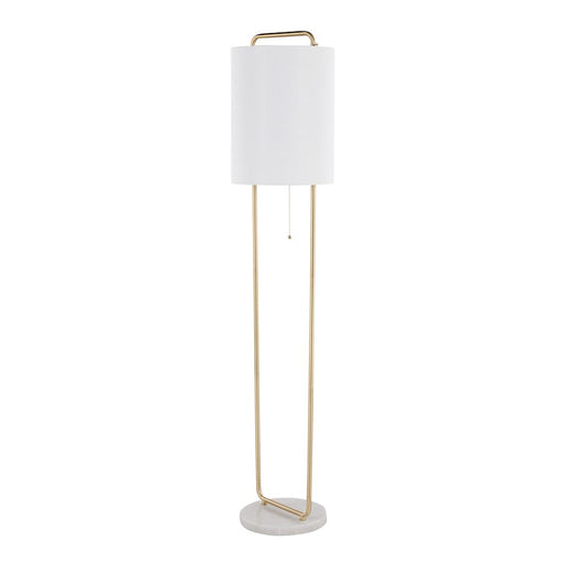 LumiSource Claire Floor Lamp, White/Antique Gold - LFL-CLAIREWMBAU