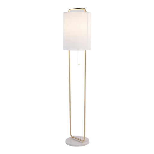 LumiSource Claire Floor Lamp, White/Antique Gold