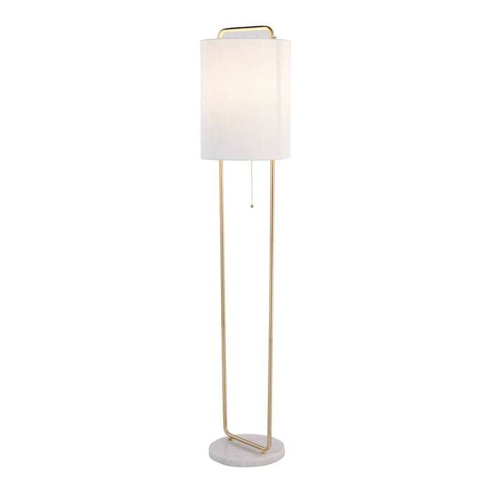 LumiSource Claire Floor Lamp, White/Antique Gold