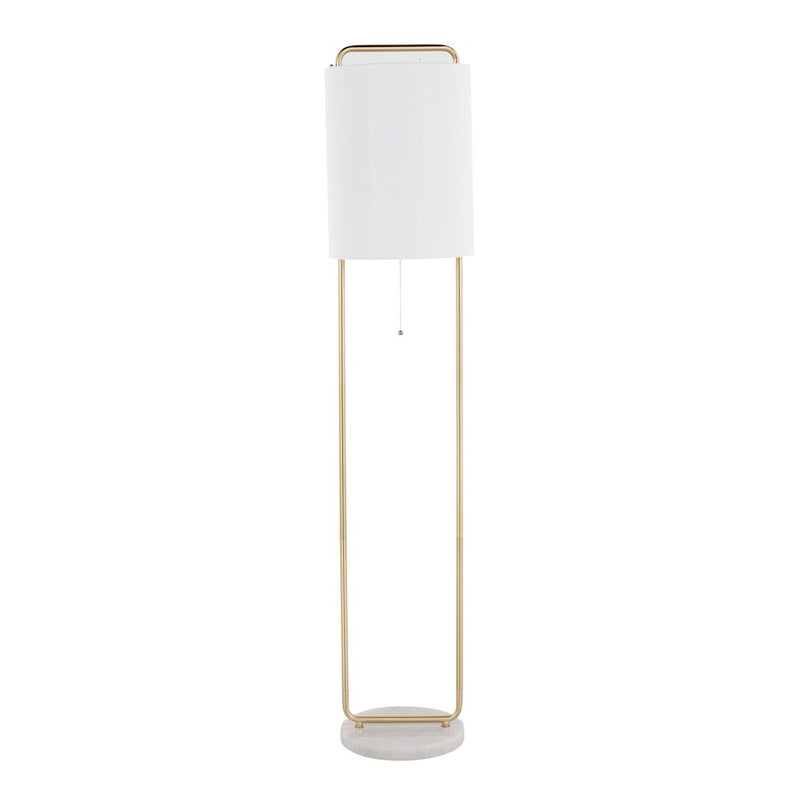 LumiSource Claire Floor Lamp, White/Antique Gold