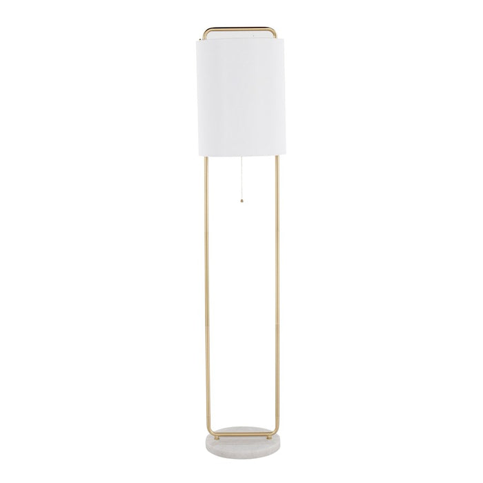 LumiSource Claire Floor Lamp, White/Antique Gold