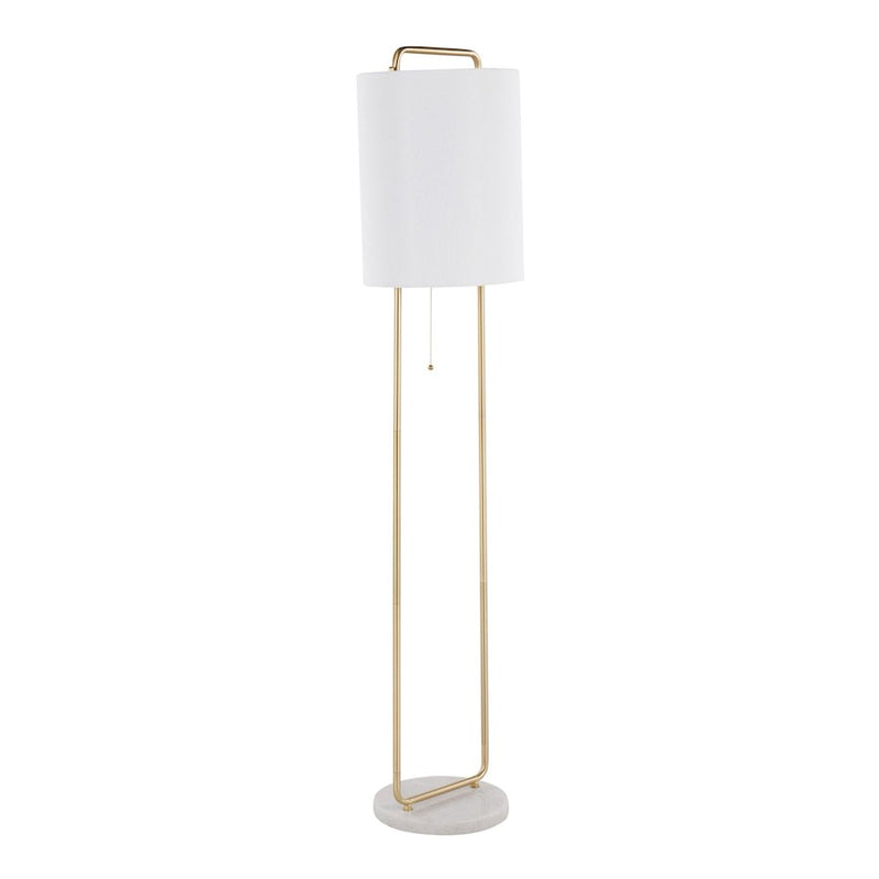 LumiSource Claire Floor Lamp, White/Antique Gold