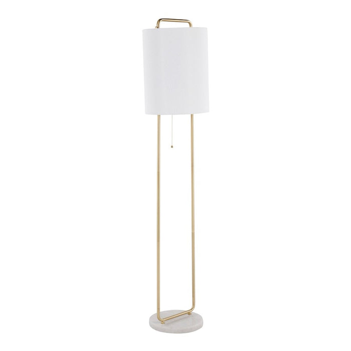 LumiSource Claire Floor Lamp, White/Antique Gold