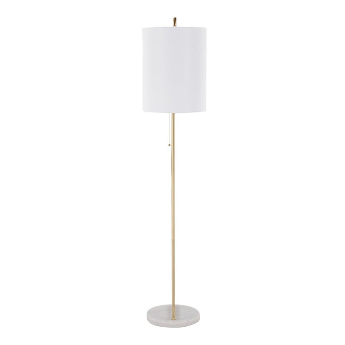 LumiSource Claire Floor Lamp, White/Antique Gold