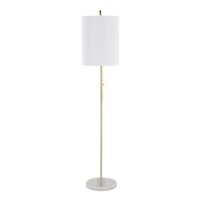 LumiSource Claire Floor Lamp, White/Antique Gold