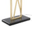 LumiSource Folia Floor Lamp, Gold Metal/White Linen/Black Marble
