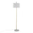 LumiSource Fran Floor Lamp, White Marble/Gold/White Linen Shade