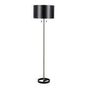 LumiSource Hilton Floor Lamp in Nickel/Black Metal - LFL-HILTONNIBK