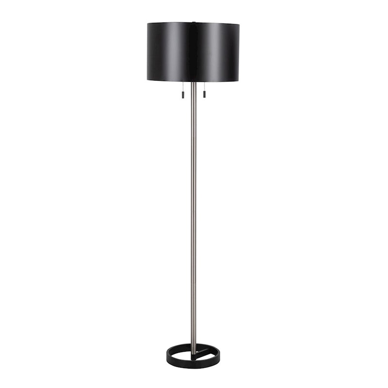 LumiSource Hilton Floor Lamp in Nickel/Black Metal - LFL-HILTONNIBK