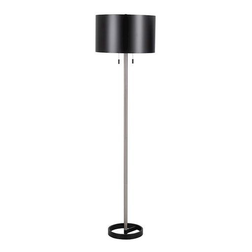LumiSource Hilton Floor Lamp in Nickel/Black Metal - LFL-HILTONNIBK