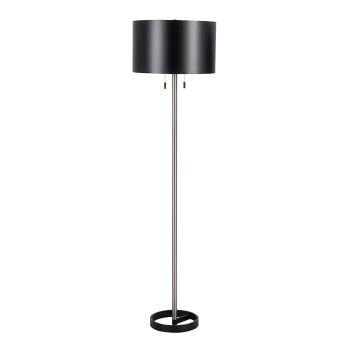LumiSource Hilton Floor Lamp in Nickel/Black Metal - LFL-HILTONNIBK