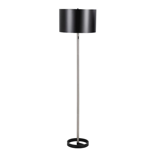 LumiSource Hilton Floor Lamp in Nickel/Black Metal