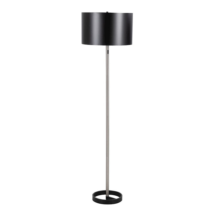LumiSource Hilton Floor Lamp in Nickel/Black Metal