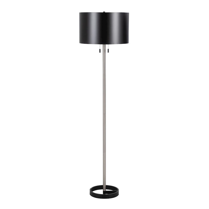 LumiSource Hilton Floor Lamp in Nickel/Black Metal
