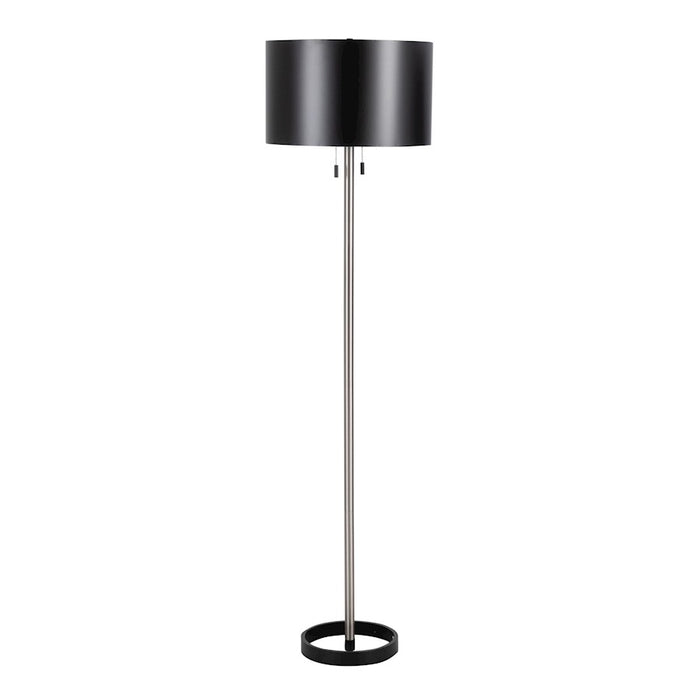 LumiSource Hilton Floor Lamp in Nickel/Black Metal