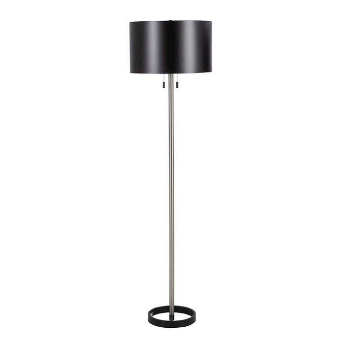 LumiSource Hilton Floor Lamp in Nickel/Black Metal