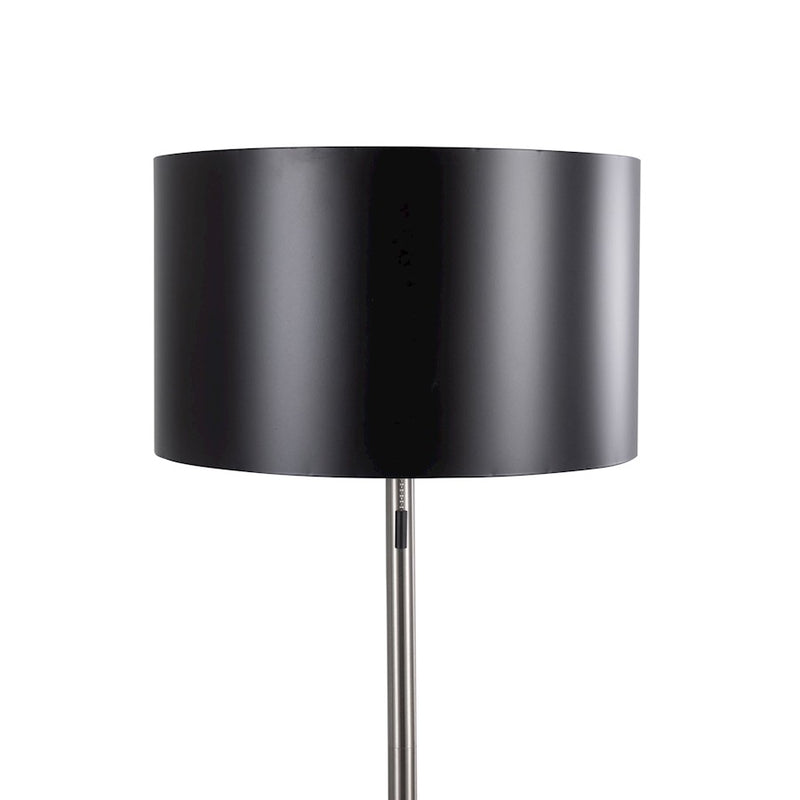 LumiSource Hilton Floor Lamp in Nickel/Black Metal