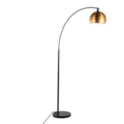 LumiSource March Floor Lamp, Black Marble/Black/Antique Brass - LFL-MARCHBKMAU