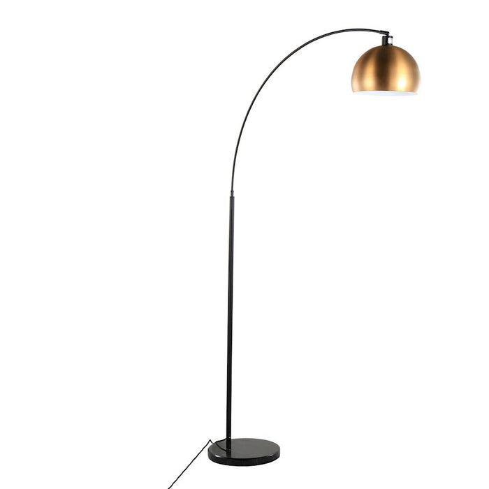 LumiSource March Floor Lamp, Black Marble/Black/Antique Brass - LFL-MARCHBKMAU