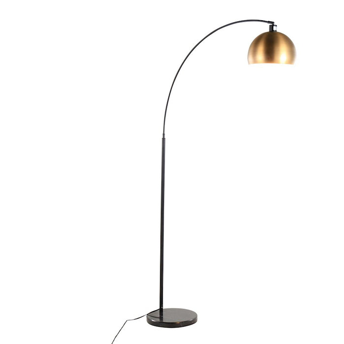 LumiSource March Floor Lamp, Black Marble/Black/Antique Brass