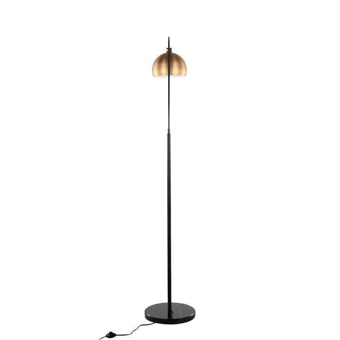 LumiSource March Floor Lamp, Black Marble/Black/Antique Brass
