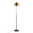 LumiSource March Floor Lamp, Black Marble/Black/Antique Brass