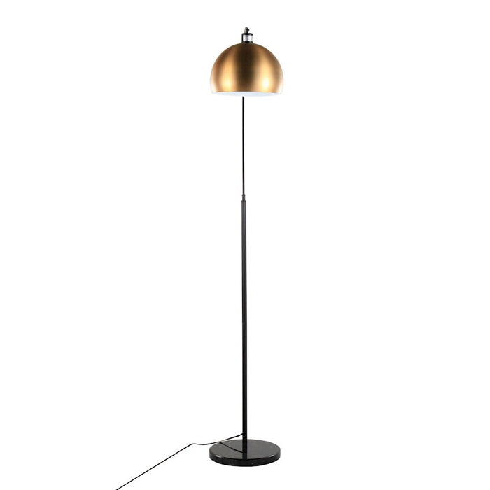 LumiSource March Floor Lamp, Black Marble/Black/Antique Brass