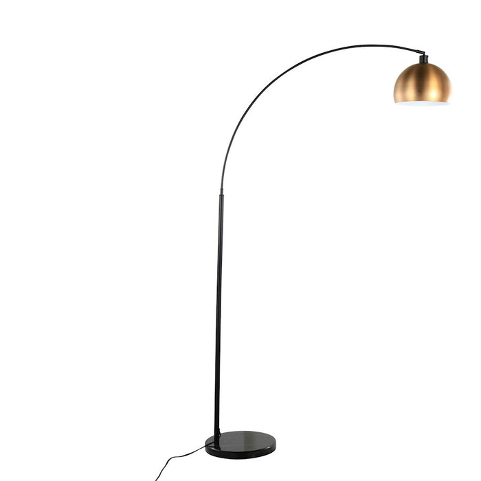 LumiSource March Floor Lamp, Black Marble/Black/Antique Brass