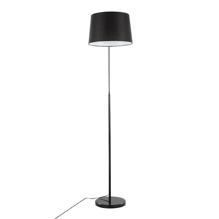 LumiSource March Floor Lamp, Black Marble/Black/Black Linen